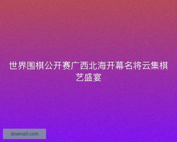 世界围棋公开赛广西北海开幕名将云集棋艺盛宴 世界围棋公开赛广西北海开幕名将云集棋艺盛宴